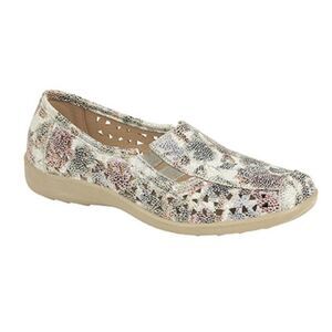 Boulevard Womens/Ladies Side Gusset Summer Casual Shoes / Multi Floral